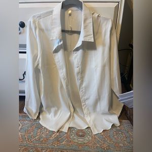 Very feminine silky white button down